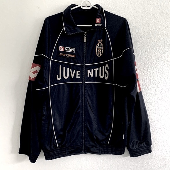 VINTAGE JACKET FC JUVENTUS LOTTO SOCCER CHAMPIONS LEAGUE TRACK